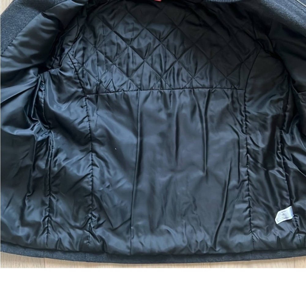 ๐ Merona Charcoal Black Wool Blend Full Zip & Button Up Winter Coat Jacket, Sz S - Picture 10 of 14
